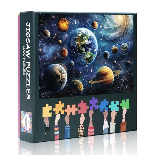 Puzzle 1000 Teile für Erwachsene - Planeten im Weltraum Jigsaw Puzzles für Erwachsene Coolste Erwachsenenpuzzles 1000 Teile - Fertige Puzzle-Größe ist 27,5 x 19,7 Zoll von TISHIRON