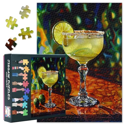 Puzzle Puzzles 1000 Stücke für Erwachsene Cocktail Puzzles Home Wanddekoration Herausforderndes Puzzle Geeignet für Spielnächte Ideal für Drink Fans von TISHIRON
