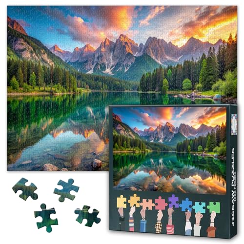 Puzzle Puzzles 1000 Stücke für Erwachsene Italien Julische Alpen 1000 Stück Puzzles Home Wanddekoration Herausforderndes Puzzle Geeignet für Spiel Nächte Fertige Größe: 70x50cm von TISHIRON
