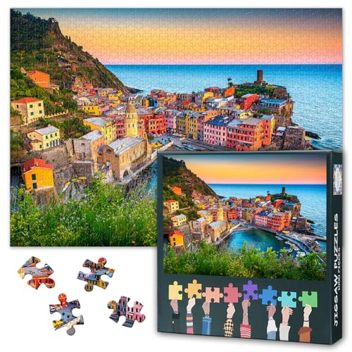 Puzzle für Erwachsene, 1000 Cinque Terre, Italien, schwierige, herausfordernde Puzzles für Erwachsene, Stadtbild, Kunst, Familien-Lernspiel und einzigartiges Wohnzimmer-Dekor-Geschenk (69,8 x 50 cm) Puzzle für Erwachsene, 1000 Cinque Terre, Italien, schwierige, herausfordernde Puzzles für Erwachsene, Stadtbild, Kunst, Familien-Lernspiel und einzigartiges Wohnzimmer-Dekor-Geschenk (69,8 x 50 cm) von TISHIRON