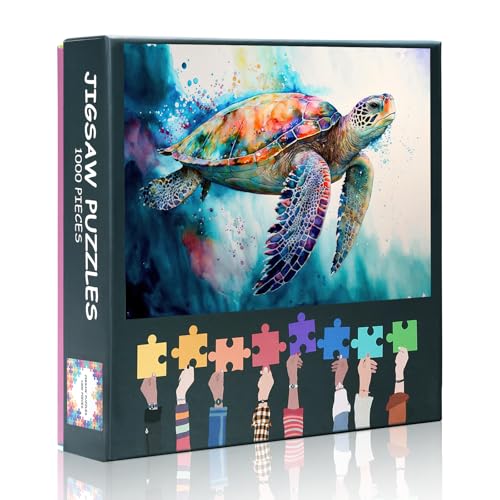 Puzzle für Erwachsene, 1000 Meeresschildkröten, Ozeantiere, 1000-teiliges Puzzle für Erwachsene, Lernspiele, Heimdekoration, herausforderndes Puzzle, Geschenk, Größe 50 x 69,8 cm Puzzle für Erwachsene, 1000 Meeresschildkröten, Ozeantiere, 1000-teiliges Puzzle für Erwachsene, Lernspiele, Heimdekoration, herausforderndes Puzzle, Geschenk, Größe 50 x 69,8 cm von TISHIRON