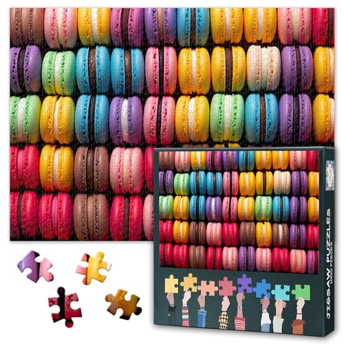 Puzzle für Erwachsene, 1000 Teile, lebendige Macarons & Dessertkunst, Puzzle für Erwachsene mit süßen Leckereien, 1000 Teile Puzzlebrett, 27,5 x 19,7 Zoll Puzzle für Erwachsene, 1000 Teile, lebendige Macarons & Dessertkunst, Puzzle für Erwachsene mit süßen Leckereien, 1000 Teile Puzzlebrett, 27,5 x 19,7 Zoll von TISHIRON