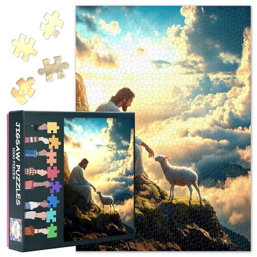 Puzzle für Erwachsene, 1000 Teile – Jesus und das verlorene Lamm Biblische Kunst, ruhige religiöse Szene mit Premium-Puzzlebrett, herausfordernde christliche Puzzles 1000 Teile – 60 x 50 cm Puzzle für Erwachsene, 1000 Teile – Jesus und das verlorene Lamm Biblische Kunst, ruhige religiöse Szene mit Premium-Puzzlebrett, herausfordernde christliche Puzzles 1000 Teile – 60 x 50 cm von TISHIRON