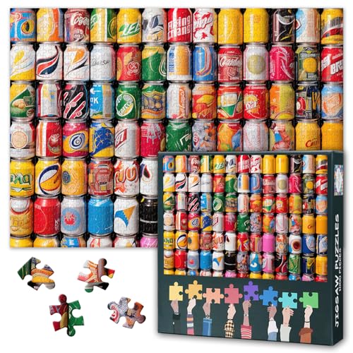 Puzzle für Erwachsene, 1000 Teile – Lebendige, ordentlich arrangierte Getränkedosen, moderne Getränkeflaschenkunst mit Premium-Puzzlebrett, Erwachsenenpuzzles 1000 Teile zur Entspannung – 70 x 50 cm Puzzle für Erwachsene, 1000 Teile – Lebendige, ordentlich arrangierte Getränkedosen, moderne Getränkeflaschenkunst mit Premium-Puzzlebrett, Erwachsenenpuzzles 1000 Teile zur Entspannung – 70 x 50 cm von TISHIRON