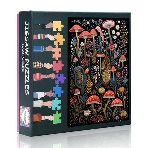 Puzzle für Erwachsene, 1000 Teile – Pilz-Puzzles für Erwachsene, botanische Herausforderung, Pflanzenblätter, Puzzle-Spiele, Geburtstagsparty für Männer und Frauen, Größe 50 x 69,8 cm Puzzle für Erwachsene, 1000 Teile – Pilz-Puzzles für Erwachsene, botanische Herausforderung, Pflanzenblätter, Puzzle-Spiele, Geburtstagsparty für Männer und Frauen, Größe 50 x 69,8 cm von TISHIRON
