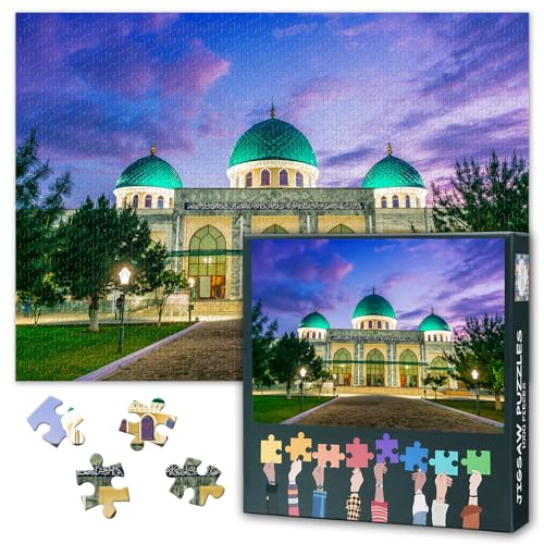 Puzzle für Erwachsene 1000 Blöcke, Moschee-Puzzle in Khoja Ahrar Valley, Puzzles für Erwachsene, Puzzlespiele oder Spielzeug für ältere Freunde 50x70cm von TISHIRON