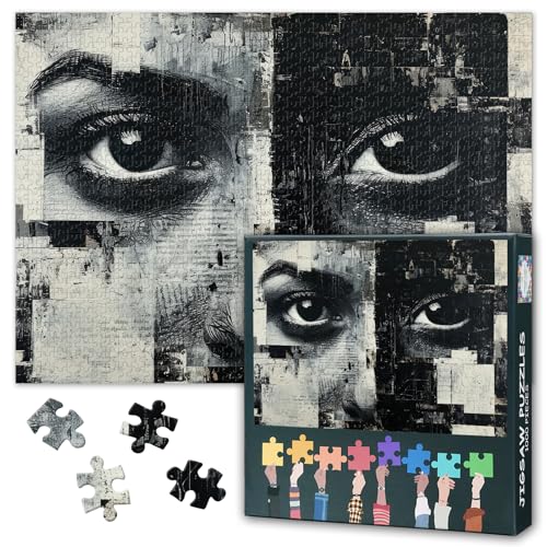 Puzzle für Erwachsene 1000 Stücke Retro Street Graffiti, Retro Schwarz-Weiß-Puzzle, Puzzles für Erwachsene, Puzzle-Spiele oder Spielzeug für ältere Freunde 50x70cm von TISHIRON
