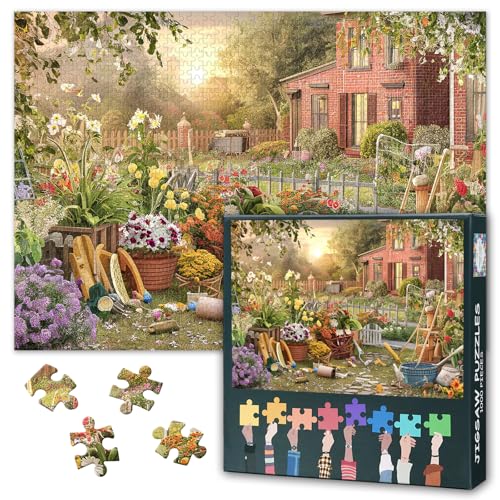 Puzzle für Erwachsene 1000 Teile, 1000 Teile Puzzle für Erwachsene - schönem Motiv eines blühenden Hinterhofgartens, 50x70cm Puzzle für Erwachsene 1000 Teile, 1000 Teile Puzzle für Erwachsene - schönem Motiv eines blühenden Hinterhofgartens, 50x70cm von TISHIRON