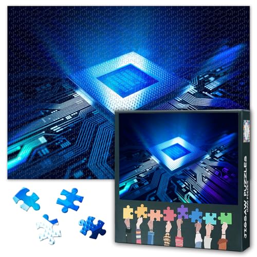 Puzzle für Erwachsene 1000 Teile Hochtechnologie PC CPU Konzept mit Computerchip & elektronischer Leiterplatte Illustration 70 x 50 cm von TISHIRON