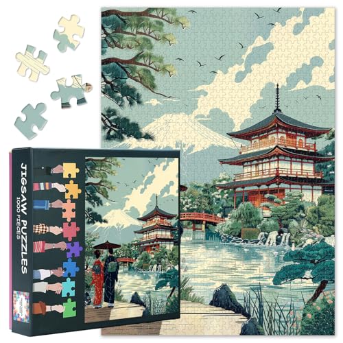 Puzzle für Erwachsene 1000 Teile - Traditionelle Japanische Landschaft im Ukiyo-e Stil der Edo-Periode, Premium Puzzle 1000 Teile für Erwachsene (50x70cm) von TISHIRON