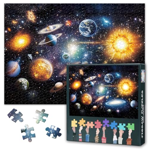 Puzzle für Erwachsene Planeten Puzzles für Erwachsene 1000 Teile Galaxy Jigsaw Puzzle Lustiges Erwachsenen-Puzzle-Spiel, fertige Größe ist 27,5 x 19,7 Zoll von TISHIRON