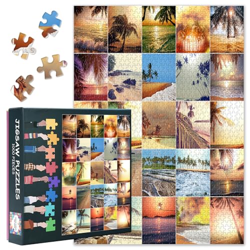 Puzzle mit 1000 Teilen, Strand, Sonnenaufgang, Sonnenuntergang, Küste, Landschaft, Reisen, Erinnerung, Kunstwerk, malerisches Meerblick, Erwachsene, anspruchsvolles Puzzle, 69 x 50 cm Puzzle mit 1000 Teilen, Strand, Sonnenaufgang, Sonnenuntergang, Küste, Landschaft, Reisen, Erinnerung, Kunstwerk, malerisches Meerblick, Erwachsene, anspruchsvolles Puzzle, 69 x 50 cm von TISHIRON
