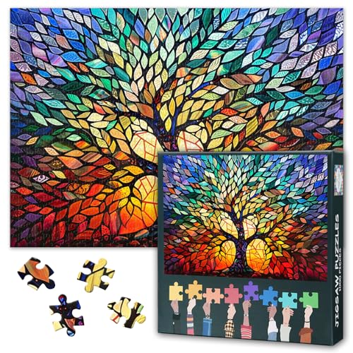 Puzzle mit 1000 Teilen für Erwachsene – Baum des Lebens, abstrakte Kunst, farbenfrohes dynamisches Design mit lebendigen Farben, Premium-Puzzles für Erwachsene, 1000 Teile zur Entspannung, 70 x 50 cm Puzzle mit 1000 Teilen für Erwachsene – Baum des Lebens, abstrakte Kunst, farbenfrohes dynamisches Design mit lebendigen Farben, Premium-Puzzles für Erwachsene, 1000 Teile zur Entspannung, 70 x 50 cm von TISHIRON