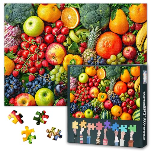 Puzzle mit 1000 Teilen für Erwachsene – bunte frische Früchte Kunst mit Premium-Puzzlebrett, herausfordernde Puzzles mit Obstmotiven für Erwachsene, 69 x 50 cm Puzzle mit 1000 Teilen für Erwachsene – bunte frische Früchte Kunst mit Premium-Puzzlebrett, herausfordernde Puzzles mit Obstmotiven für Erwachsene, 69 x 50 cm von TISHIRON