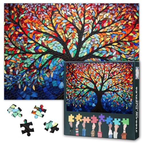Puzzle mit Baum des Lebens, 1000 Teile, buntes Baum-Puzzle, herausforderndes Spiel, 1000 Teile, fertige Größe 50 x 70 cm Puzzle mit Baum des Lebens, 1000 Teile, buntes Baum-Puzzle, herausforderndes Spiel, 1000 Teile, fertige Größe 50 x 70 cm von TISHIRON