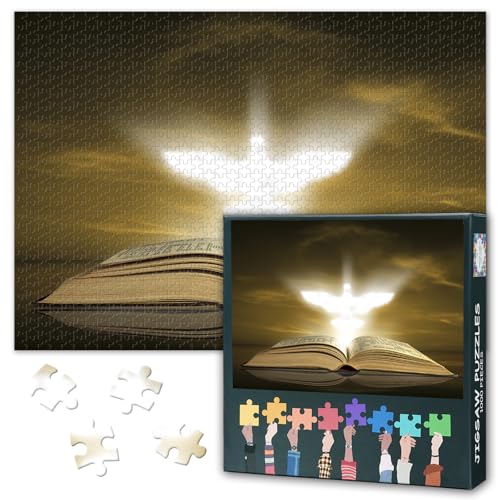 Puzzles 1000 Pieces Heiliger Geist, Die Bibel Puzzle Erwachsene, Christlich Puzzles für Erwachsene, 70 x 50 cm Puzzle Impossible Geschicklichkeitsspiel für die Ganze Familie von TISHIRON