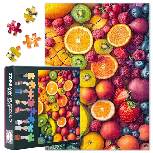 Puzzles 1000 Stück für Erwachsene Fruchtplatte Puzzles für Erwachsene Heim Wanddekoration Herausforderndes Puzzle Geeignet für Spielenächte Jugendliche Familie Spielzeug Größe: 70x50cm von TISHIRON
