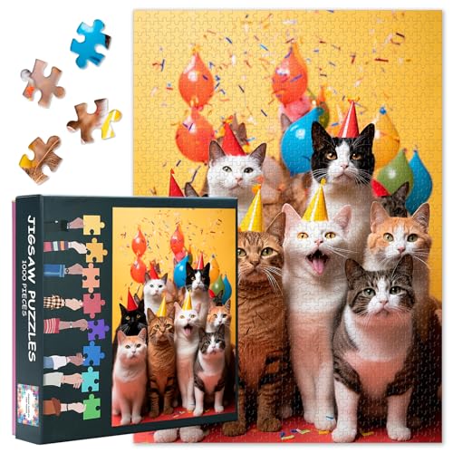 Puzzles 1000 Teile, Eine Gruppe von Katzen Puzzle Erwachsene, Farbigen Papier und Ballons 1000 Teile Puzzles für Erwachsene, 70 x 50cm Puzzle Impossible Geschicklichkeitsspiel für die Ganze Familie Puzzles 1000 Teile, Eine Gruppe von Katzen Puzzle Erwachsene, Farbigen Papier und Ballons 1000 Teile Puzzles für Erwachsene, 70 x 50cm Puzzle Impossible Geschicklichkeitsspiel für die Ganze Familie von TISHIRON