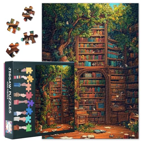 Puzzles 1000 Teile, Eine charmante Bibliothek Puzzle Erwachsene, 1000 Teile Puzzles für Erwachsene Majestätischen Baum, 70 x 50cm Puzzle Impossible Geschicklichkeitsspiel für die Ganze Familie Puzzles 1000 Teile, Eine charmante Bibliothek Puzzle Erwachsene, 1000 Teile Puzzles für Erwachsene Majestätischen Baum, 70 x 50cm Puzzle Impossible Geschicklichkeitsspiel für die Ganze Familie von TISHIRON