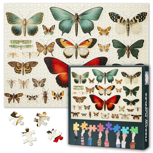 Puzzles 1000 Teile, Entomologische Sammlung Puzzle Erwachsene, Schmetterling 1000 Teile Puzzles für Erwachsene, 70 x 50cm Puzzle Impossible Geschicklichkeitsspiel für die Ganze Familie von TISHIRON