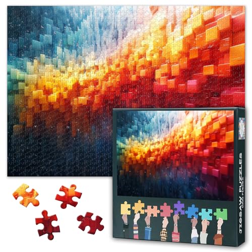 Puzzles 1000 Teile, Puzzle Erwachsene, Dreidimensionale Würfelwände mit Farbverläufen 1000 Teile Puzzles für Erwachsene, 70 x 50cm Puzzle Impossible Geschicklichkeitsspiel für die Ganze Familie Puzzles 1000 Teile, Puzzle Erwachsene, Dreidimensionale Würfelwände mit Farbverläufen 1000 Teile Puzzles für Erwachsene, 70 x 50cm Puzzle Impossible Geschicklichkeitsspiel für die Ganze Familie von TISHIRON