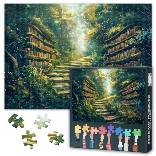 Puzzles Für Erwachsene 1000 Teile Garten Bibliothek Puzzles Für Erwachsene Geschenke Herausforderndes Bibliothekspuzzle Für Die Wohnraumgestaltung Familienspiele 50cmx70cm von TISHIRON