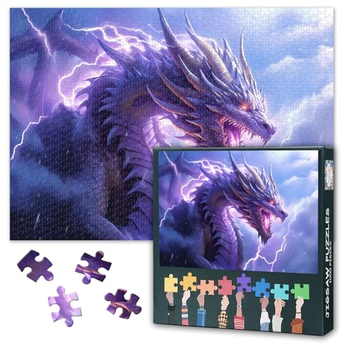 Puzzles für Erwachsene 1000 Stück Fantasy Purple Dragon Puzzle 1000 Stück Einzigartige mentale Übung Herausfordernd & lebendiges Detail Ideal für Puzzle-Enthusiasten Fertig Größe: 70x50cm Puzzles für Erwachsene 1000 Stück Fantasy Purple Dragon Puzzle 1000 Stück Einzigartige mentale Übung Herausfordernd & lebendiges Detail Ideal für Puzzle-Enthusiasten Fertig Größe: 70x50cm von TISHIRON