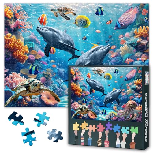 Puzzles für Erwachsene, 1000 Teile, Meeresschildkröte, Delfin-Puzzle, Oktopus-Puzzle, 1000 Teile, herausforderndes Spiel, Heimdekoration, Geburtstagsparty, Geschenk, Spielzeug für Erwachsene, Senioren Puzzles für Erwachsene, 1000 Teile, Meeresschildkröte, Delfin-Puzzle, Oktopus-Puzzle, 1000 Teile, herausforderndes Spiel, Heimdekoration, Geburtstagsparty, Geschenk, Spielzeug für Erwachsene, Senioren von TISHIRON