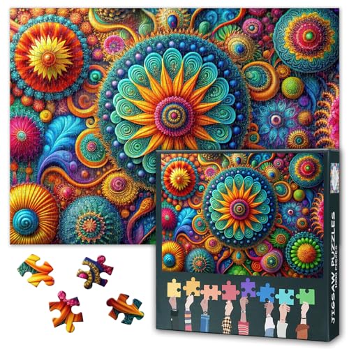 Puzzles für Erwachsene, 1000 Teile – lebendige florale abstrakte Kunst, buntes Blumen-Design mit Premium-Puzzlebrett, Erwachsenen-Puzzle 1000 Teile zur Entspannung – 70 x 50 cm Puzzles für Erwachsene, 1000 Teile – lebendige florale abstrakte Kunst, buntes Blumen-Design mit Premium-Puzzlebrett, Erwachsenen-Puzzle 1000 Teile zur Entspannung – 70 x 50 cm von TISHIRON