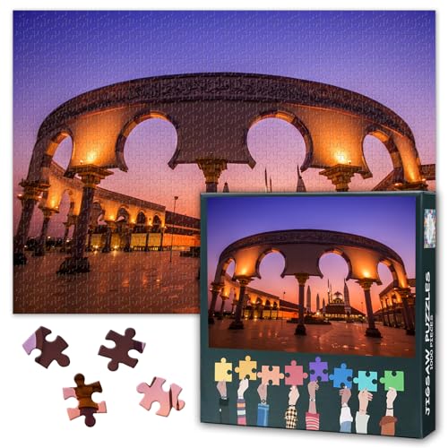 Puzzles für Erwachsene 1000 Blöcke, große Moschee in Java, Puzzles für Erwachsene, Puzzle-Spiele oder Spielzeug für ältere Freunde 50x70cm von TISHIRON