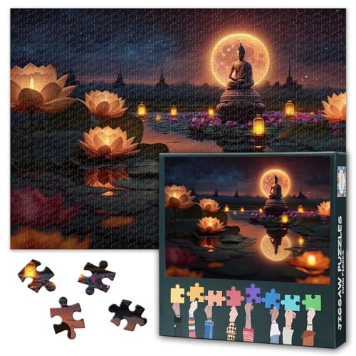 Puzzles für Erwachsene 1000 Blöcke Buddha Statuen, Buddha Punima Vesek Puzzle, Erwachsene Puzzles Spiele oder Spielzeug, geeignet für ältere Freunde 50x70cm von TISHIRON