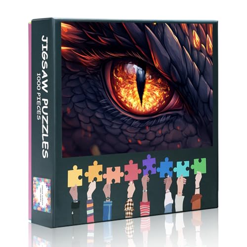 Puzzles für Erwachsene 1000 Stück Drachenauge herausfordernde Puzzles für Erwachsene, 27,5x19,7 Zoll Wildlife Puzzle Spiel für Frauen Home Decoration Geburtstagsgeschenk (Tiere Serie) von TISHIRON