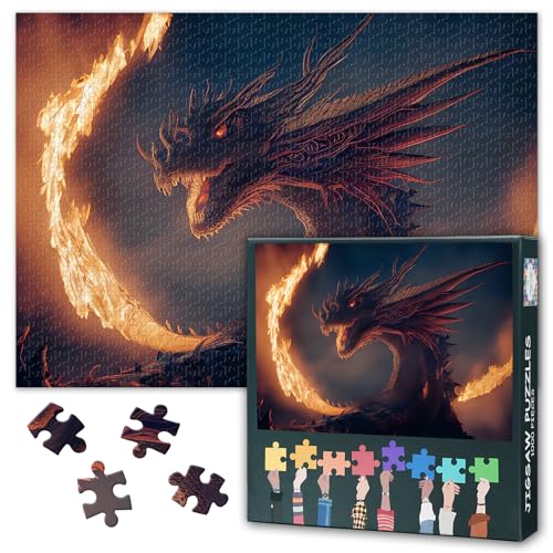 Puzzles für Erwachsene 1000 Stück Feuerdrache Herausfordernde Puzzles für Erwachsene, 70 x 50 cm Drachenkönig Brüllen Puzzle Spiel für Frauen Home Decoration Geburtstagsgeschenk Puzzles für Erwachsene 1000 Stück Feuerdrache Herausfordernde Puzzles für Erwachsene, 70 x 50 cm Drachenkönig Brüllen Puzzle Spiel für Frauen Home Decoration Geburtstagsgeschenk von TISHIRON