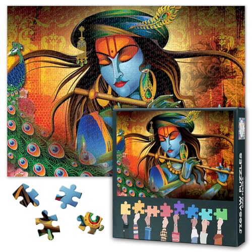 Puzzles für Erwachsene 1000 Stück Radha Krishna, schwer herausfordernde Familie Puzzle indischen Hindu-Götter, 70 x 50 cm Jigsaw Puzzles religiöse Kultur, Puzzle-Spiel für Frauen Home Puzzles für Erwachsene 1000 Stück Radha Krishna, schwer herausfordernde Familie Puzzle indischen Hindu-Götter, 70 x 50 cm Jigsaw Puzzles religiöse Kultur, Puzzle-Spiel für Frauen Home von TISHIRON