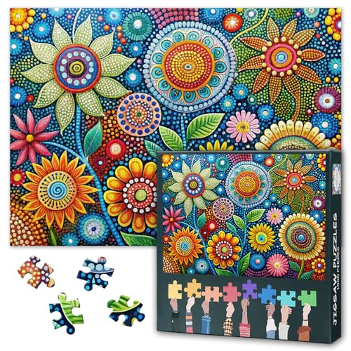 Puzzles für Erwachsene 1000 Stück blühende Blumen herausfordernde 1000-teiliges Puzzles für Erwachsene, 70 x 50 cm Puzzle-Spiel für Frauen Home Decoration (Abstract Series) von TISHIRON