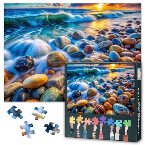Puzzles für Erwachsene 1000 Stücke Marmor Marine Kunst Puzzle Puzzles Lustige herausfordernde Home Wand Dekoration Einzigartige mentale Übung Teens Bildungsspielzeug Größe: 50x70cm von TISHIRON