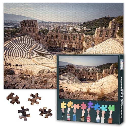 Puzzles für Erwachsene 1000 Teile Athen Berühmte Sehenswürdigkeit Herausfordernde Puzzles für Erwachsene, 27,5 x 19,7 Zoll Griechenland Landschaft Puzzle-Spiel für Frauen Wohnkultur von TISHIRON