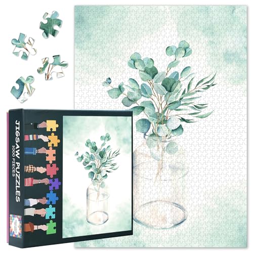 Puzzles für Erwachsene 1000 Teile Blühende Pflanzen Herausfordernde Puzzles für Erwachsene Grünes Blatt, 70 x 50 cm Puzzlespiel für Frauen Wohnkultur (Botanik-Serie) von TISHIRON