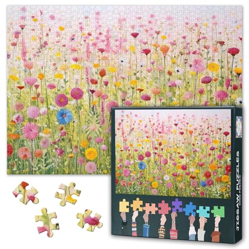 Puzzles für Erwachsene 1000 Teile Rosa Blume Herausfordernde Puzzles für Erwachsene Blühende Pflanzen, 70 x 50 cm Puzzlespiel für Frauen Wohnkultur (Botanik-Serie) von TISHIRON