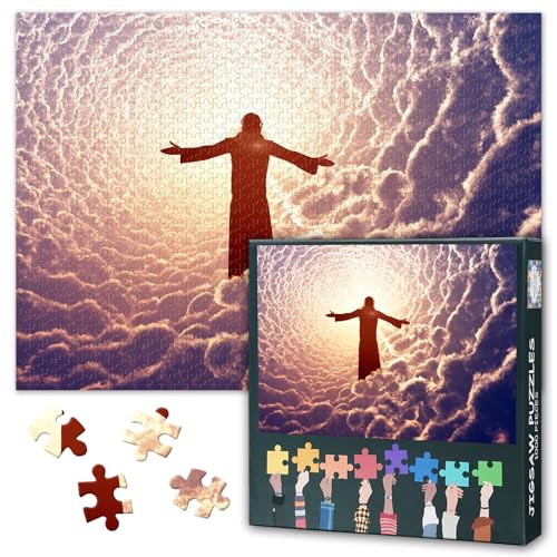 Religiöse Christen Puzzles 1000 Pieces, Kirche Jesus Puzzle Erwachsene, Christus Puzzles für Erwachsene, 70 x 50 cm Puzzle Impossible Geschicklichkeitsspiel für die Ganze Familie von TISHIRON