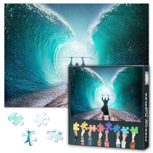 Religiöse Christen Puzzles 1000 Pieces, Mose hat das Meer getrennt Puzzle Erwachsene, Christus Puzzles für Erwachsene, 70 x 50 cm Puzzle Impossible Geschicklichkeitsspiel für die Ganze Familie von TISHIRON
