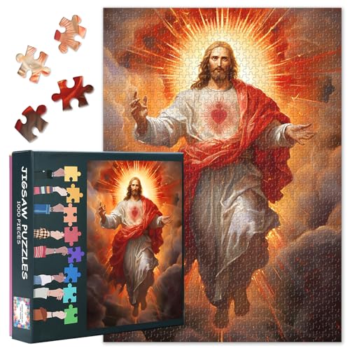 Religiöses Puzzle 1000 Teile - Heiligstes Herz Jesu, 50x70 cm Hochwertige Kunstverarbeitung für Sammler & Gläubige Religiöses Puzzle 1000 Teile - Heiligstes Herz Jesu, 50x70 cm Hochwertige Kunstverarbeitung für Sammler & Gläubige von TISHIRON