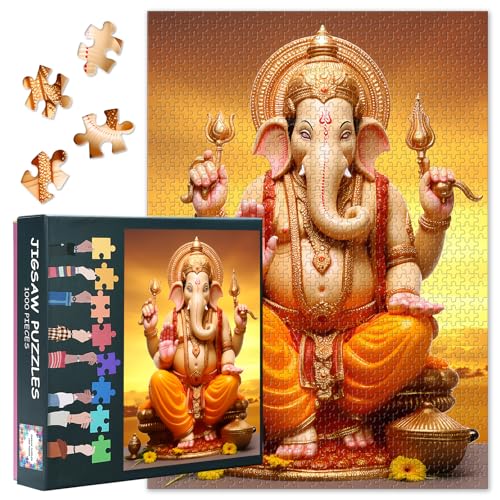 Sammelbares 1000 Teile Puzzle Lord Ganesha Elefanten Gott Dickkarton Puzzle Kulturelles Geschenkidee 27,5x19,7 Zoll Sammelbares 1000 Teile Puzzle Lord Ganesha Elefanten Gott Dickkarton Puzzle Kulturelles Geschenkidee 27,5x19,7 Zoll von TISHIRON