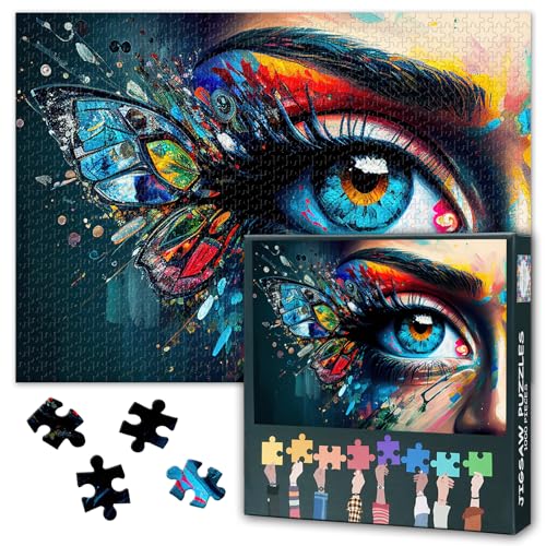 Schmetterling Augen Puzzles, Koi Augen Puzzles für Erwachsene 1000 Stücke, Abstrakte Kunst Auge Puzzle, Glas Auge 1000 Stück Puzzle Mit Versteckten Bildern Familie Aktivität 27.5"x19.6" Schmetterling Augen Puzzles, Koi Augen Puzzles für Erwachsene 1000 Stücke, Abstrakte Kunst Auge Puzzle, Glas Auge 1000 Stück Puzzle Mit Versteckten Bildern Familie Aktivität 27.5"x19.6" von TISHIRON
