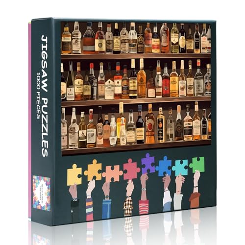Schnapsflaschen 1000 Stück Puzzle für Erwachsene, Whiskey Puzzles 1000 Stück schwierig und herausfordernd, 27,5x19,7 Zoll Familie Puzzle Spielabend Geschenk & Home Decor (Bar Serie) von TISHIRON