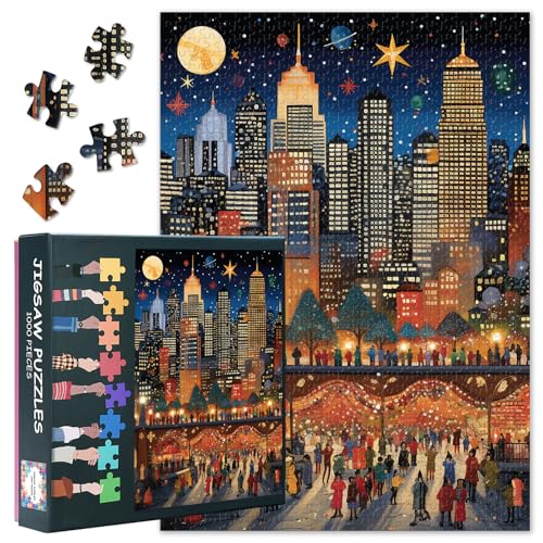 Schwierige Herausfordernde Puzzles Für Erwachsene 1000 Teile Multikulturelles Stadtbild Puzzles Für Erwachsene Stadt Nachtansicht Puzzle Perfekt Für Familie Spielabend 70cmx50cm Schwierige Herausfordernde Puzzles Für Erwachsene 1000 Teile Multikulturelles Stadtbild Puzzles Für Erwachsene Stadt Nachtansicht Puzzle Perfekt Für Familie Spielabend 70cmx50cm von TISHIRON