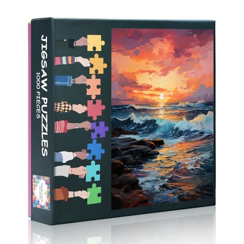 Sea Waves 1000 Stück Puzzles für Erwachsene - 70 x 50 cm herausfordernde Puzzles Ozean Sonnenuntergang Kunst, Home Decor Geschenk für Männer Frauen, Familie Spielabend Aktivität Sea Waves 1000 Stück Puzzles für Erwachsene - 70 x 50 cm herausfordernde Puzzles Ozean Sonnenuntergang Kunst, Home Decor Geschenk für Männer Frauen, Familie Spielabend Aktivität von TISHIRON