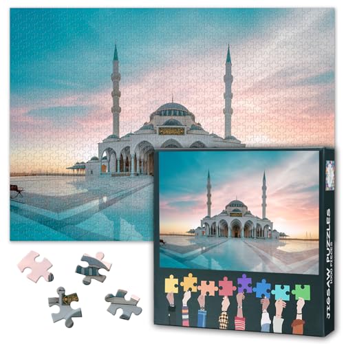 Sharjah Moschee Erwachsenen-Puzzle 1000 Blöcke, Dubai Moschee-Puzzle, Erwachsenen-Puzzle, Puzzle-Spiel oder Spielzeug für ältere Freunde 50x70cm von TISHIRON