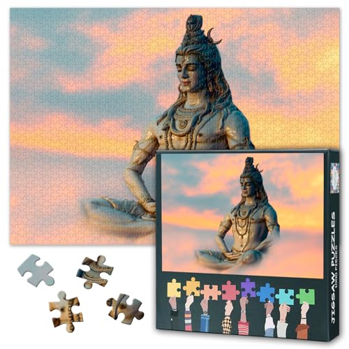 Shiva Erwachsenen Puzzles 1000 Stück, Hindu Götter Puzzle, Erwachsenen Puzzle, Puzzles Spiele oder Spielzeug für ältere Freunde 50x70 cm von TISHIRON