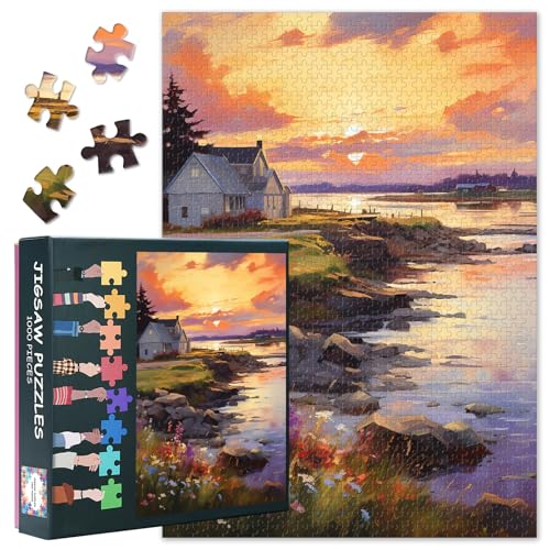 Sonnenuntergang Landschaft Puzzle Erwachsene - Jigsaw Puzzles 1000 Stück für Erwachsene, 70 x 50 cm Wildblume Kunst schwierig und Herausforderung Puzzle-Spiel für Wohnzimmer Wanddekor Sonnenuntergang Landschaft Puzzle Erwachsene - Jigsaw Puzzles 1000 Stück für Erwachsene, 70 x 50 cm Wildblume Kunst schwierig und Herausforderung Puzzle-Spiel für Wohnzimmer Wanddekor von TISHIRON